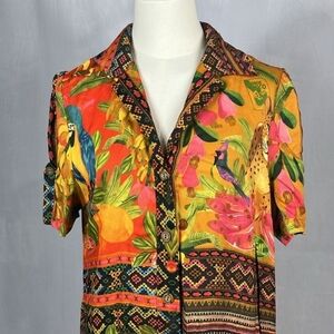 ANTHROPOLOGIE Farm Rio Grazia Mini Dress SIZE XS Jungle beach cover